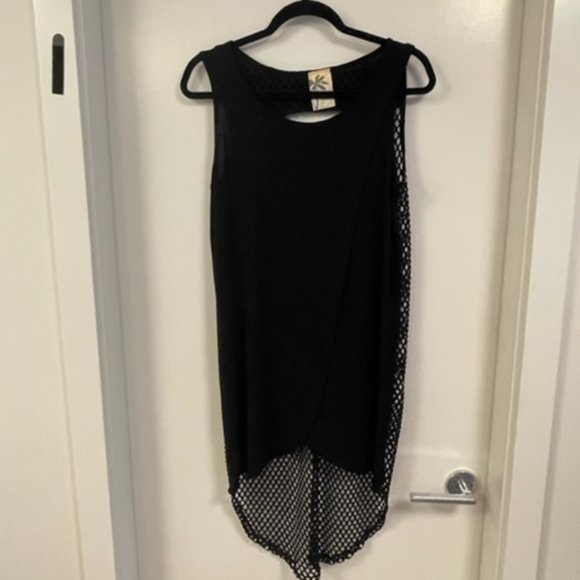 LILY BLEU Black Mesh Bathing Suit Cover Up Size M - Picture 2 of 6